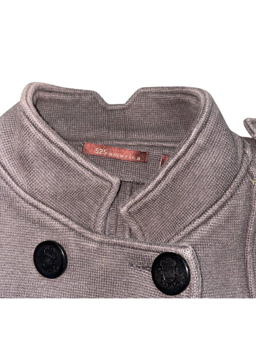 525 America Knit Sweatshirt Style Double Breasted Jacket-Gray-M-GUC - Picture 5 of 7